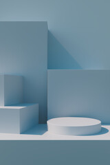 Blank product podium, stand. Copy space for cosmetic Product and Package Presentation. Abstract background Scene. 3d rendering