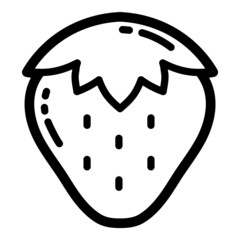 Berry Fresh Strawberry Flat Icon Isolated On White Background