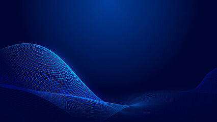 Abstract dot blue wave gradient texture technology background.