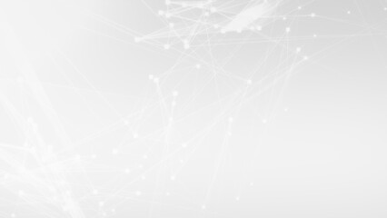 Abstract white gray polygon tech network with connect technology background. Abstract dots and lines texture background. 3d rendering.
