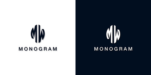 Leaf style initial letter MW monogram logo.