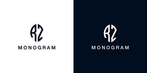 Leaf style initial letter RZ monogram logo.