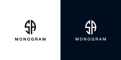 Leaf style initial letter SA monogram logo.