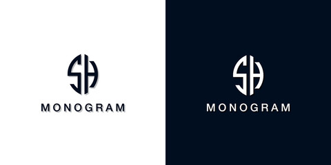 Leaf style initial letter SH monogram logo.