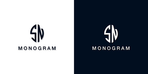 Leaf style initial letter SN monogram logo.