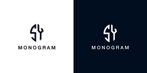 Leaf style initial letter SY monogram logo.