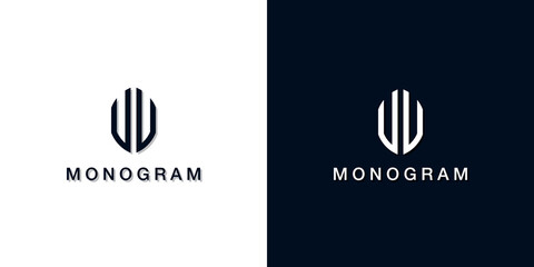 Leaf style initial letter UU monogram logo.