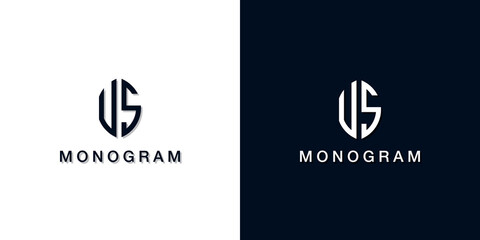 Leaf style initial letter US monogram logo.