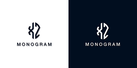 Leaf style initial letter XZ monogram logo.