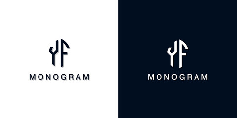 Leaf style initial letter YF monogram logo.