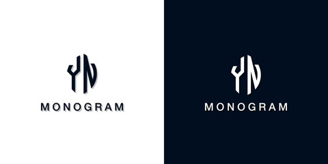 Leaf style initial letter YN monogram logo.