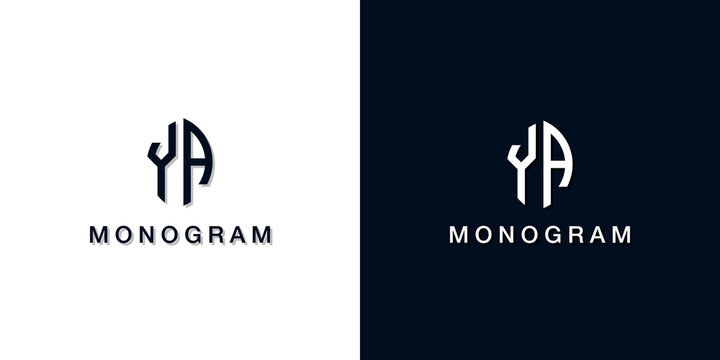 Leaf style initial letter YA monogram logo.