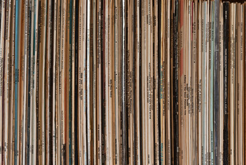 Bigbury, Devon, England, UK. 2022. Large collection of jazz records in an alcove.