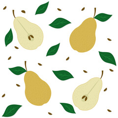 pears on a white background, pattern