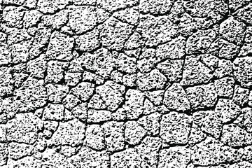 Rustic cracked vector texture with many cracks and scratches. Abstract background. Broken and damaged surface. Aged backdrop. Vector graphic illustration with transparent white. EPS10.