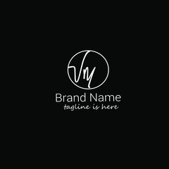 Initial Letter Vm Logo - Handwritten Signature Logo