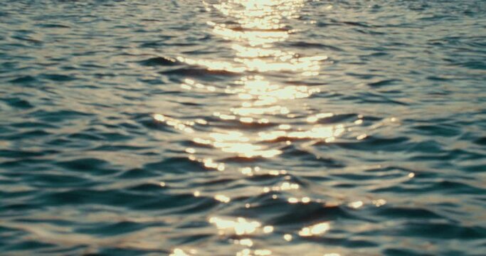 Reflection of the Sunset on the Water Surface.