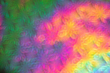 Fototapeta na wymiar neon iridescent holographic stars bokeh background