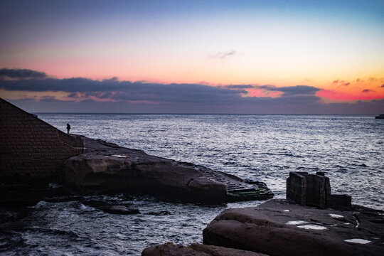 sunset over the sea