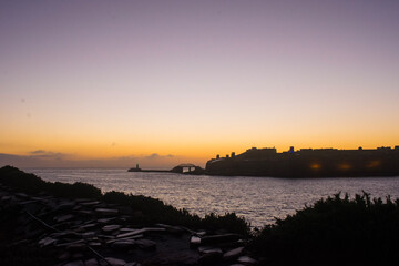 Sunset over the river