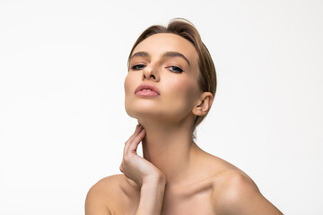 Beauty face woman natural healthy cosmetic skin pure sresh beautiful female concept