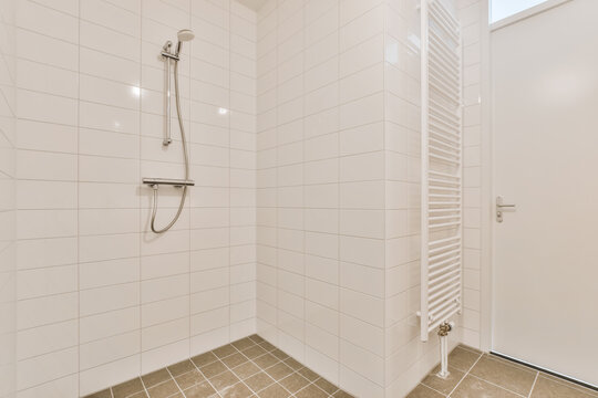 Shower cabin in bathroom