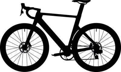 Fototapeta na wymiar Racing Bicycle, Racer triathlon street sport bike. Detailed vector illustration realistic silhouette