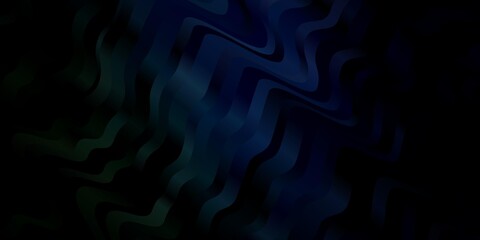 Dark Blue, Green vector background with curves.
