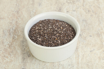 Chia seeds in the bowl