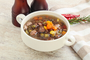 Soup with lentil and chicken