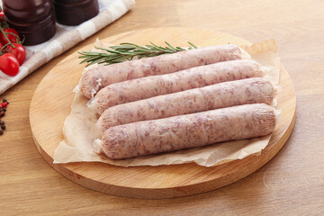 Raw pork sausages for grill