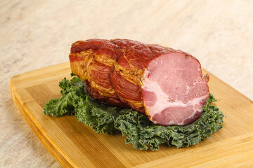 Delicous pork cured meat isolated