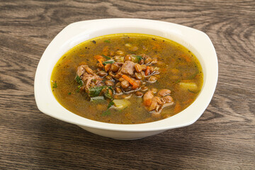 Lentil soup with chicken and vegetables