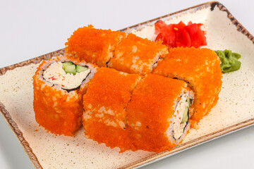 Japanese Sushi roll with crab surimi
