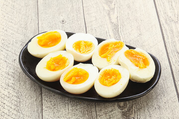 Boiled chicken egg for breakfast