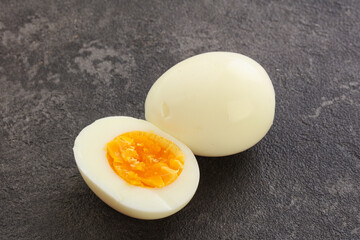 Boiled chicken egg for breakfast