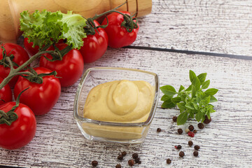 Spicy Mustard sauce in the bowl