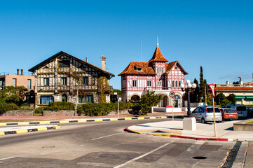 Beautiful architecture in old houses in Montevideo Uruguay.