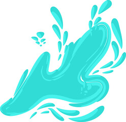 Water drop. Water or oil splash and spray. Flowing drops, liquid waves.