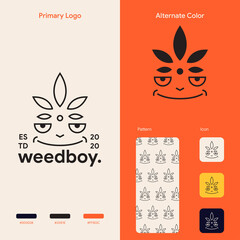 elegant marijuana weed logo concept
