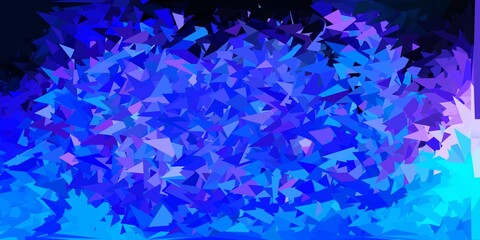 Dark pink, blue vector abstract triangle pattern.