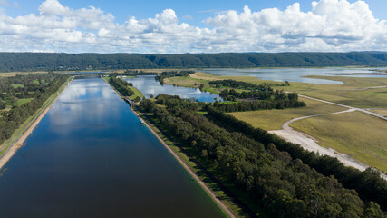 Obraz premium Aerial view of the Sydney International Regatta Centre