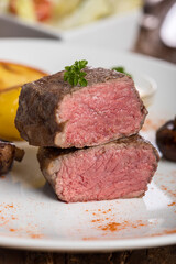 slices of a grilled steak