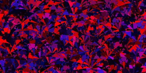 Dark Blue, Red vector backdrop with triangles, lines.