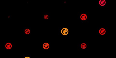 Dark Red vector backdrop with virus symbols.