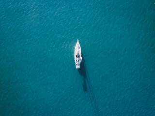 drone view boat