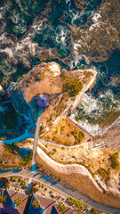 drone view cliffs california