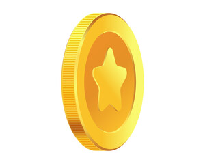 Golden money. Rotating gold coin.