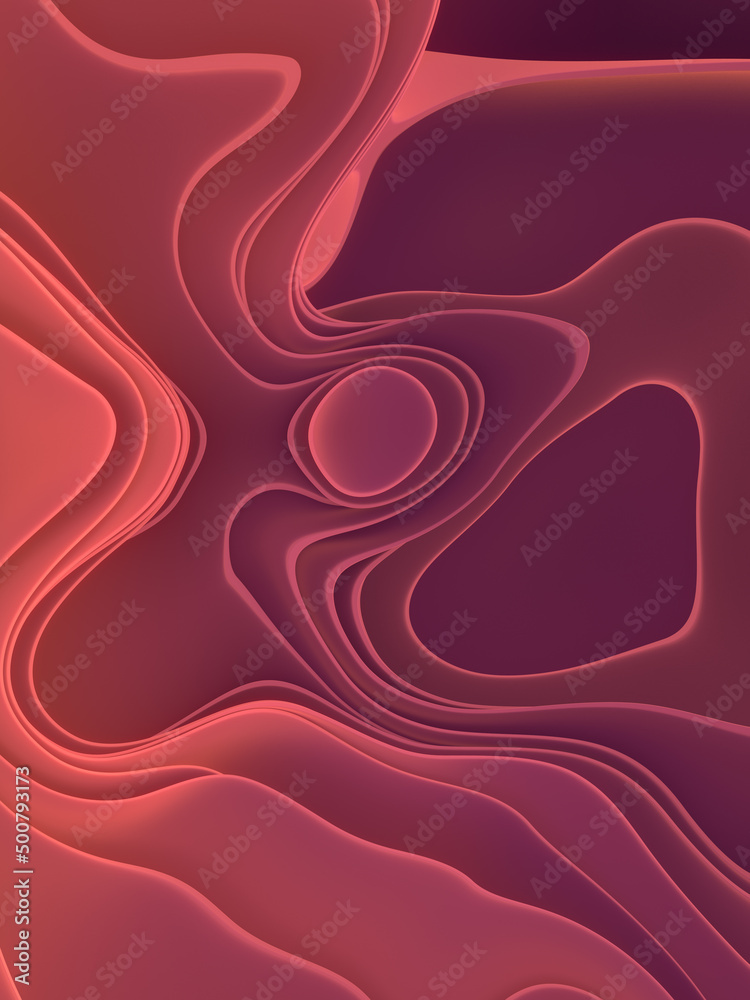 Poster digital wave illustration with colorful stripes. 3d rendering fluid creative background