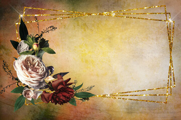 Fototapeta premium Mazzo di fiori primaverili di rose e amore 